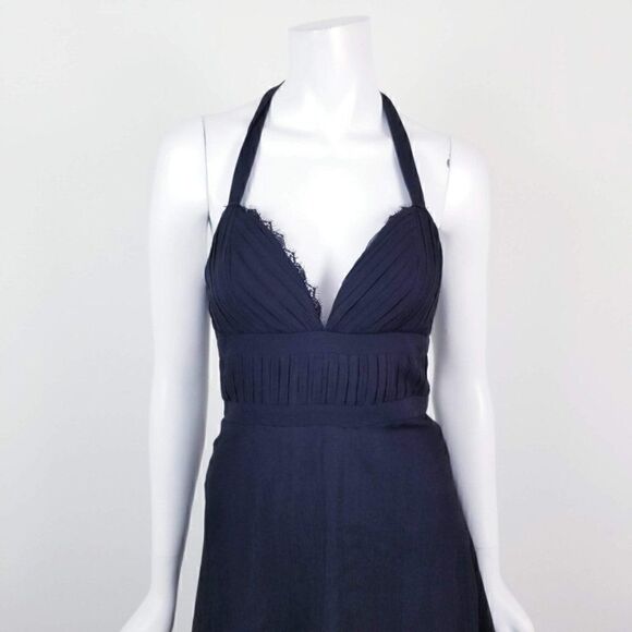 WHBM Womens Size 0 Black Silk Halter Top Cocktail Mini Dress NWT - Picture 2 of 8